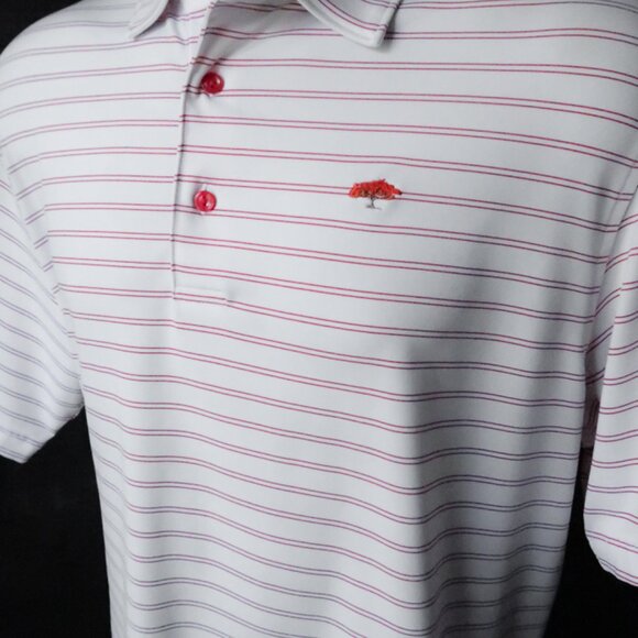 Peter Millar Summer Comfort White Striped Stretch Polo (M) - Picture 4 of 10